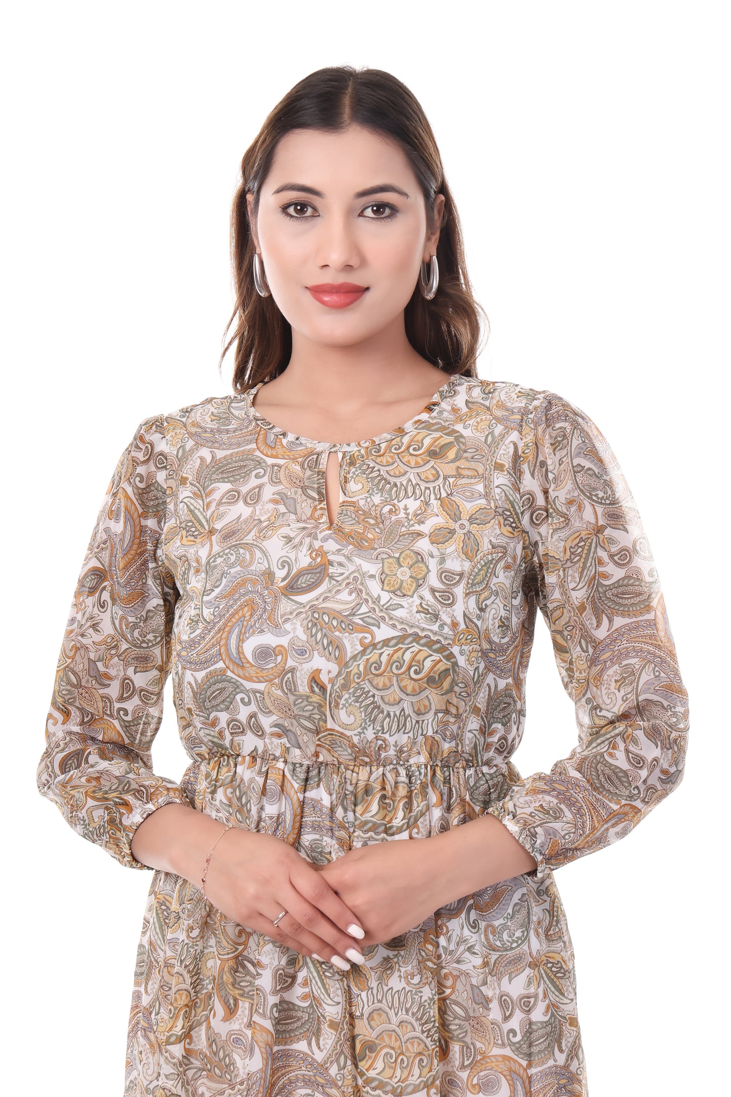AmbT Paisley Print Tiered Maxi Dress