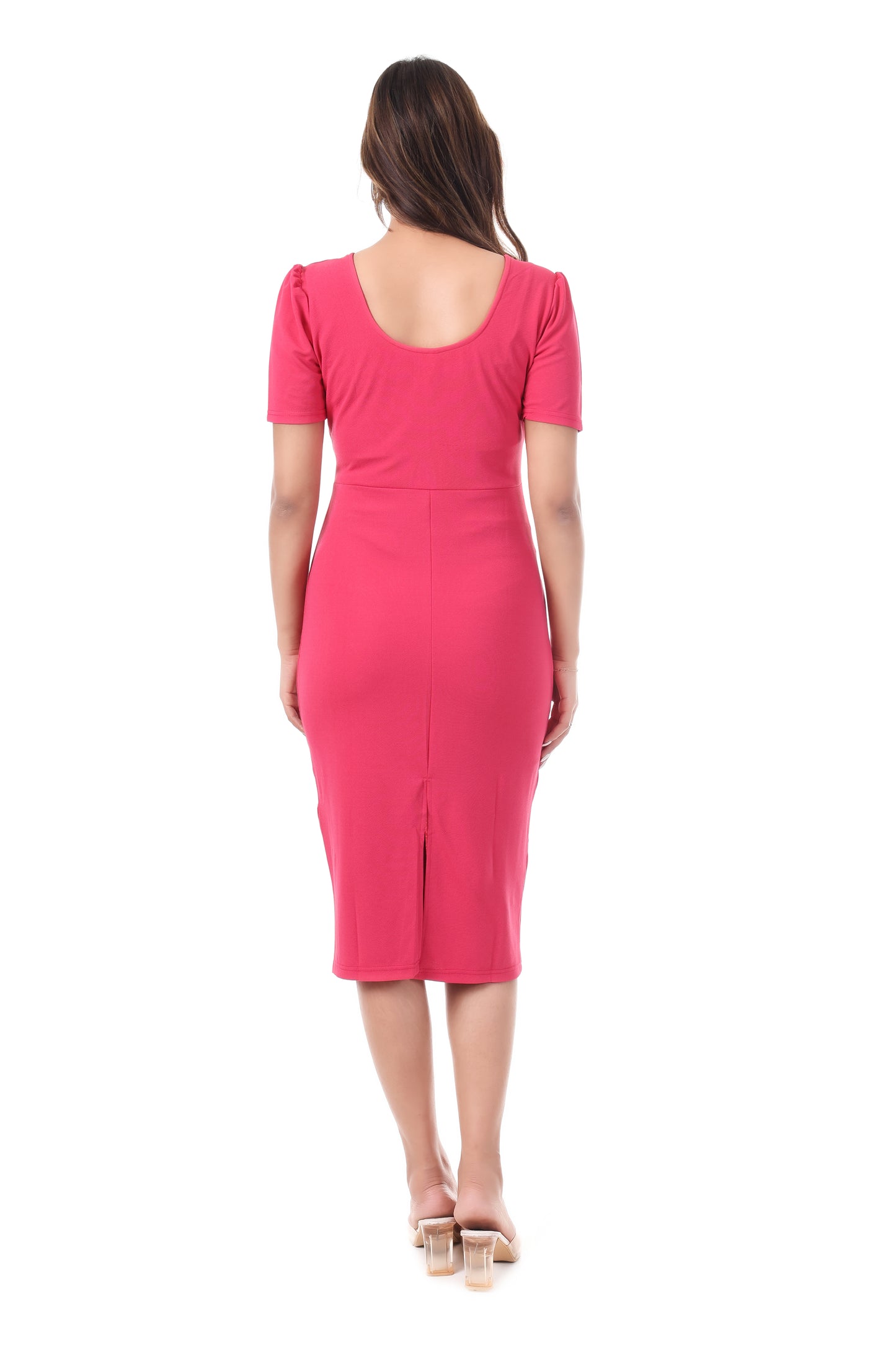 Bodycon Midi Dress for Women | Short Sleeve Pencil Dress | Stylish Western Wear